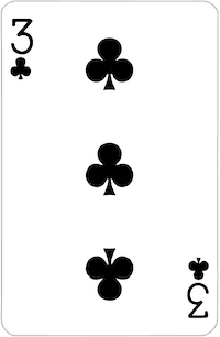 Three of Clubs playing card