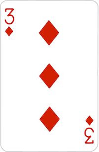 Three of Diamonds playing card