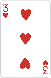 Three of Hearts playing card