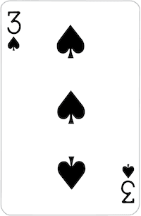 Three of Spades playing card